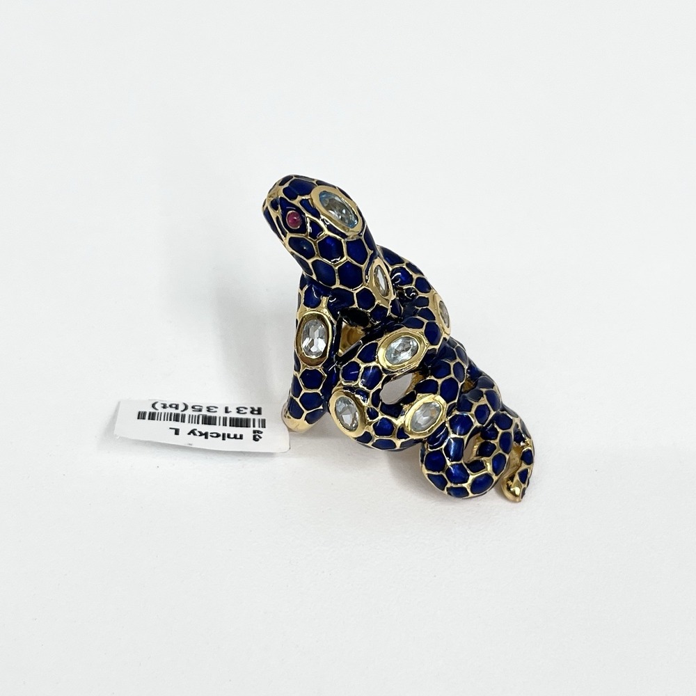 Sterling Gold Vermeil Enamel Coiled Snake Ring JUMBO NWT $300 23 Grams Sz. 6 3/4 - Picture 6 of 12